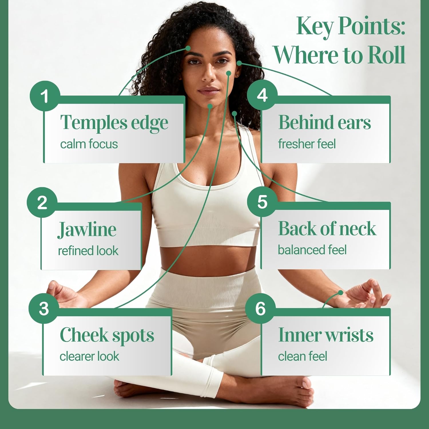 BodyJ4You Tea Tree + Peppermint Essential Oil Roll On Duo - 100% USDA Organic MCT Coconut Oil - Black Obsidian and Clear Quartz Stone Rollers - Spots Cuticles Feet Cooling Focus Temples Neck - Amber G