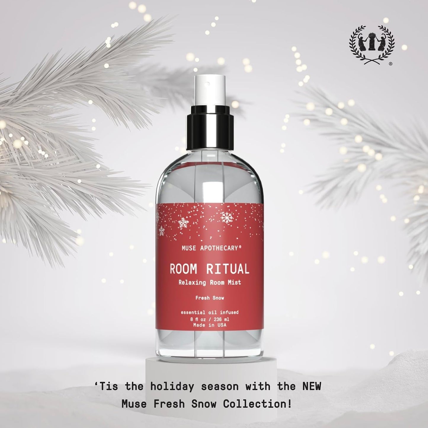 Muse Apothecary Room Ritual - Room Spray, Aromatic and Relaxing Room Mist, Air Freshener Spray, Infused with Natural Aromatherapy Essential Oils - 8 oz, Fresh Snow