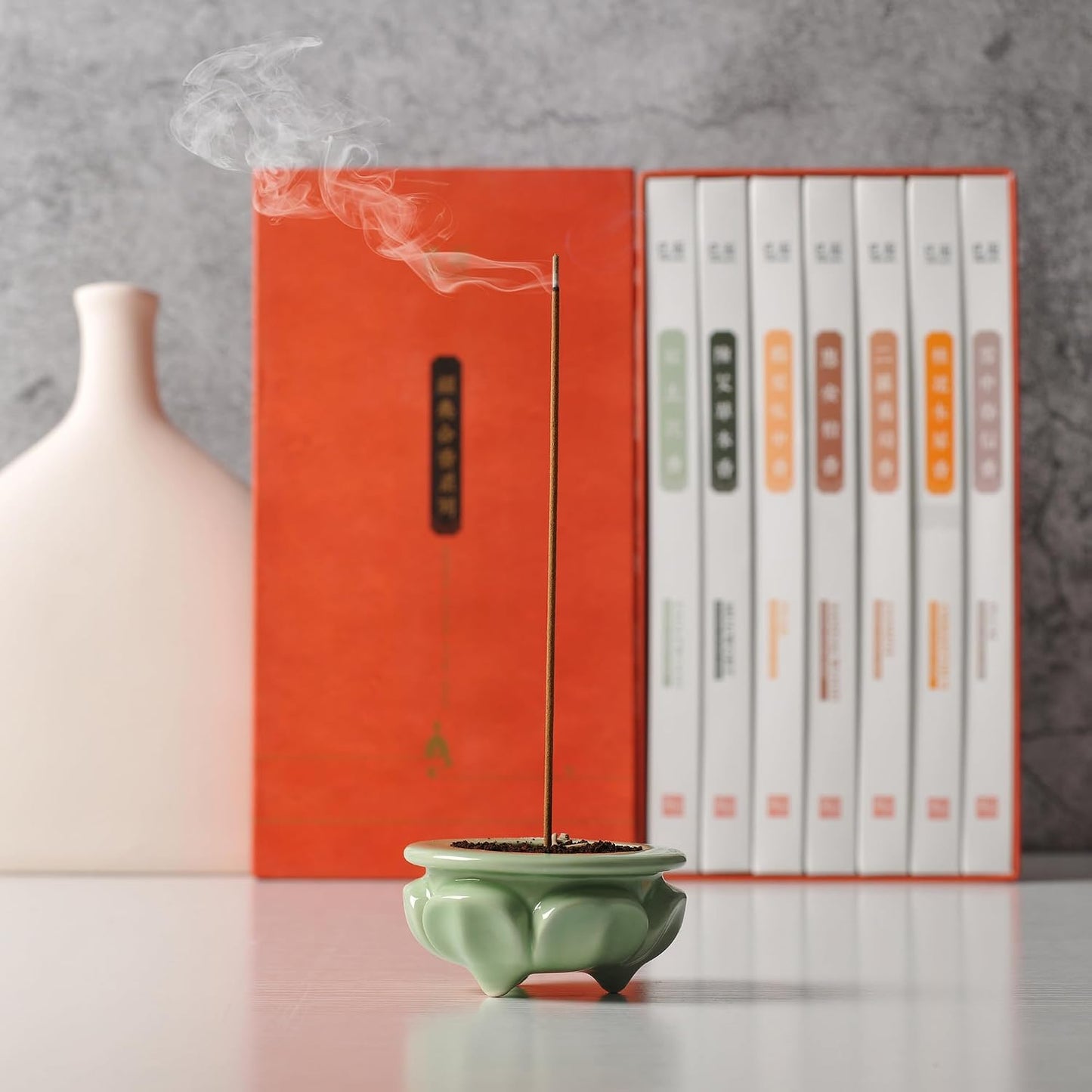 Asian Joss Incense Sticks - Set of 7-245 Sticks, Sandalwood, Eaglewood, Jasmine, Pear, Plum, Mugwort, Osmanthus Incense Sticks, Insense Sticks, Natural & Slow Burning Inscents