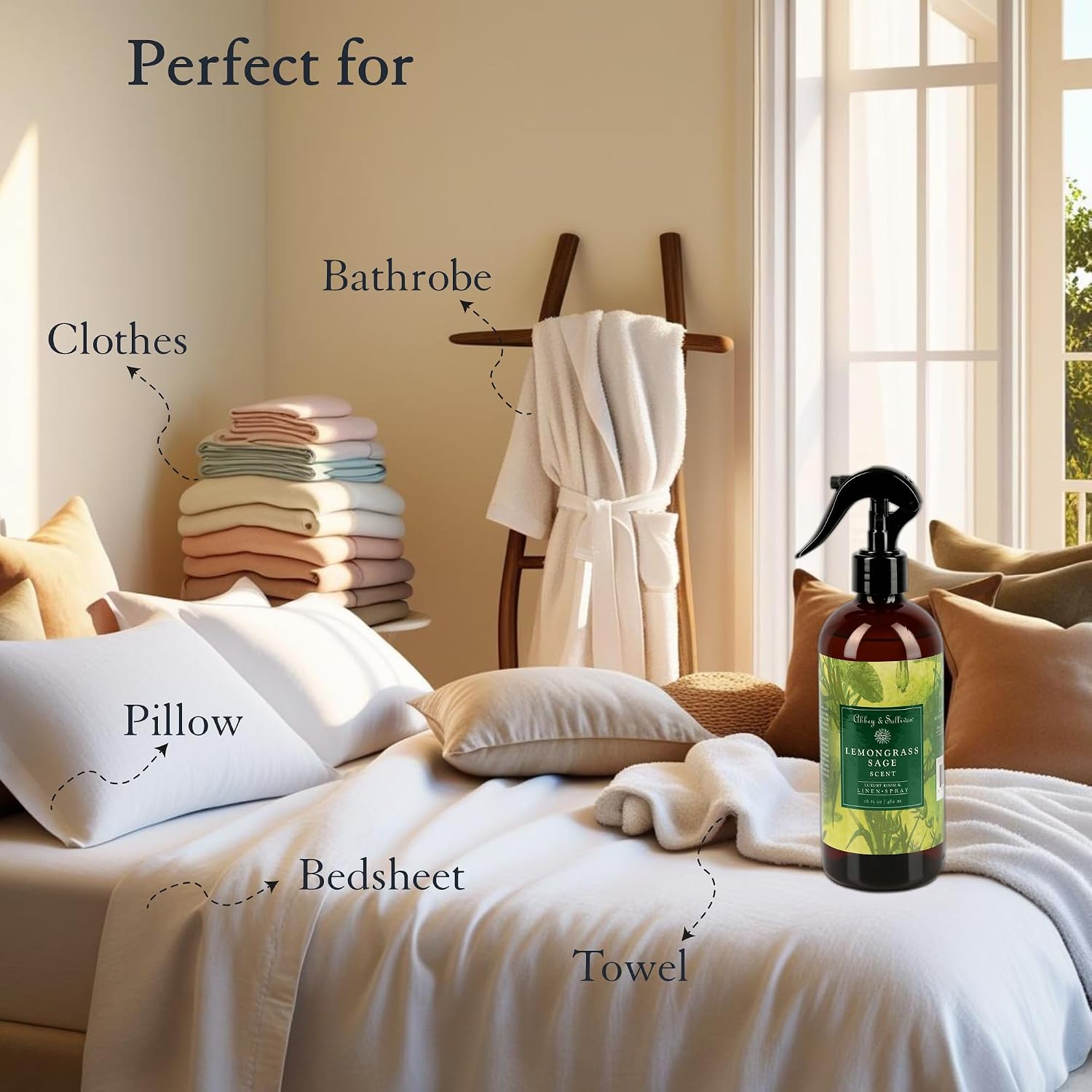 Abbey & Sullivan Linen Spray, Lemongrass Sage, 16 oz