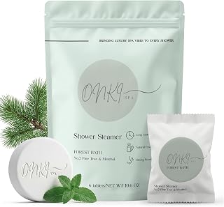 Pine Shower Steamers Aromatherapy 6 Pack – Pine Tree Menthol Shower Steamer for Sinus Relief, Stress Relief & Self Care – Fresh Spa Shower Bombs for Women & Men