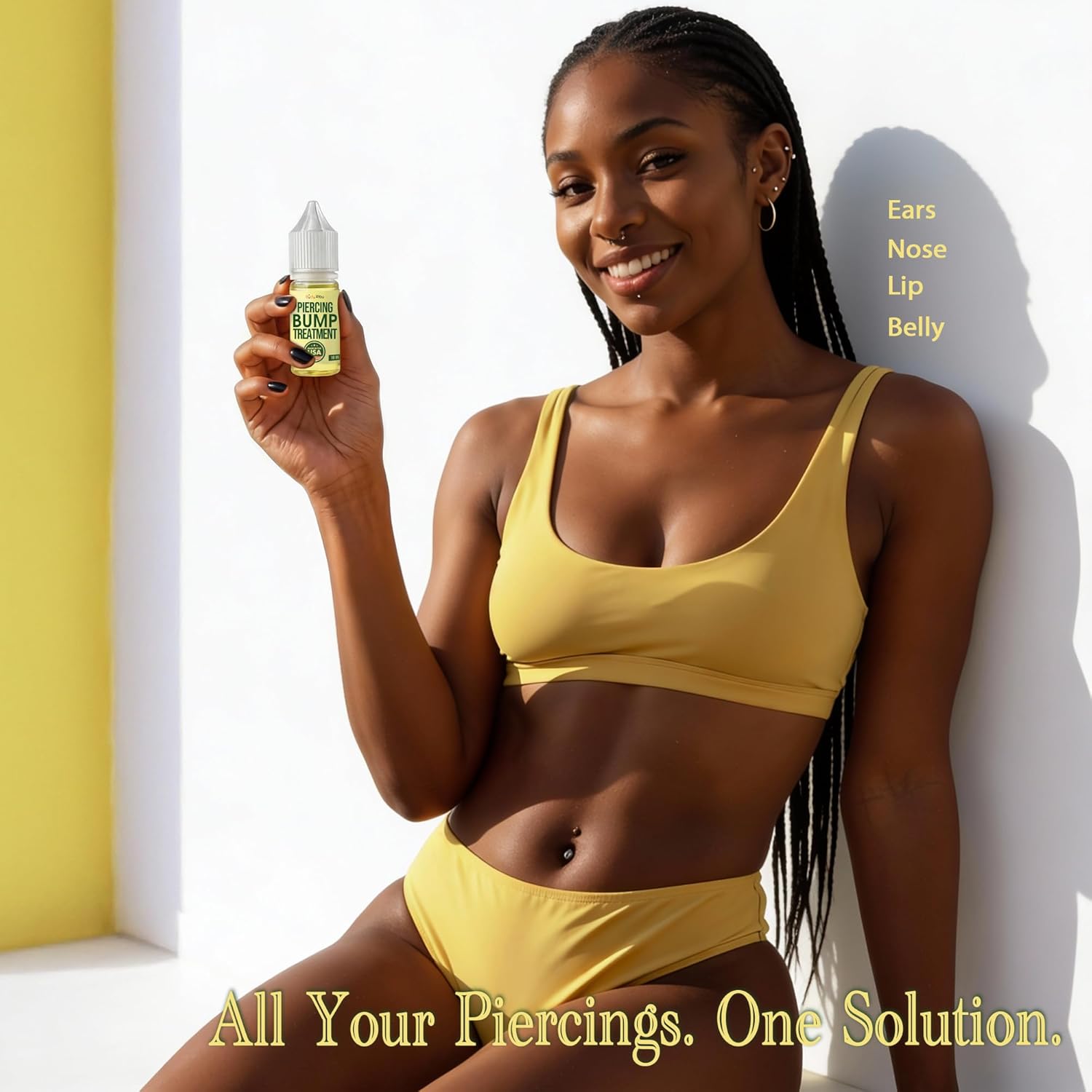 BodyJ4You Keloid Bump Removal Oil - Piercing Aftercare Shrinking Drops - Nose Ear Septum Belly Cartilage Scar Treatment Piercing Bump Solution - Tea Tree Jojoba Essential Oils Keloid Care - 0.33 Fl Oz