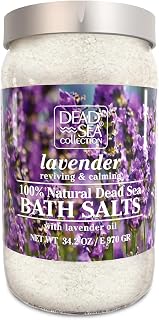 Dead Sea Collection Bath Salts with Lavender – Pure Dead Sea Salt and Lavender Oil - Nourishing Soothing and Relaxing Skin and Muscle – 34.2 Oz