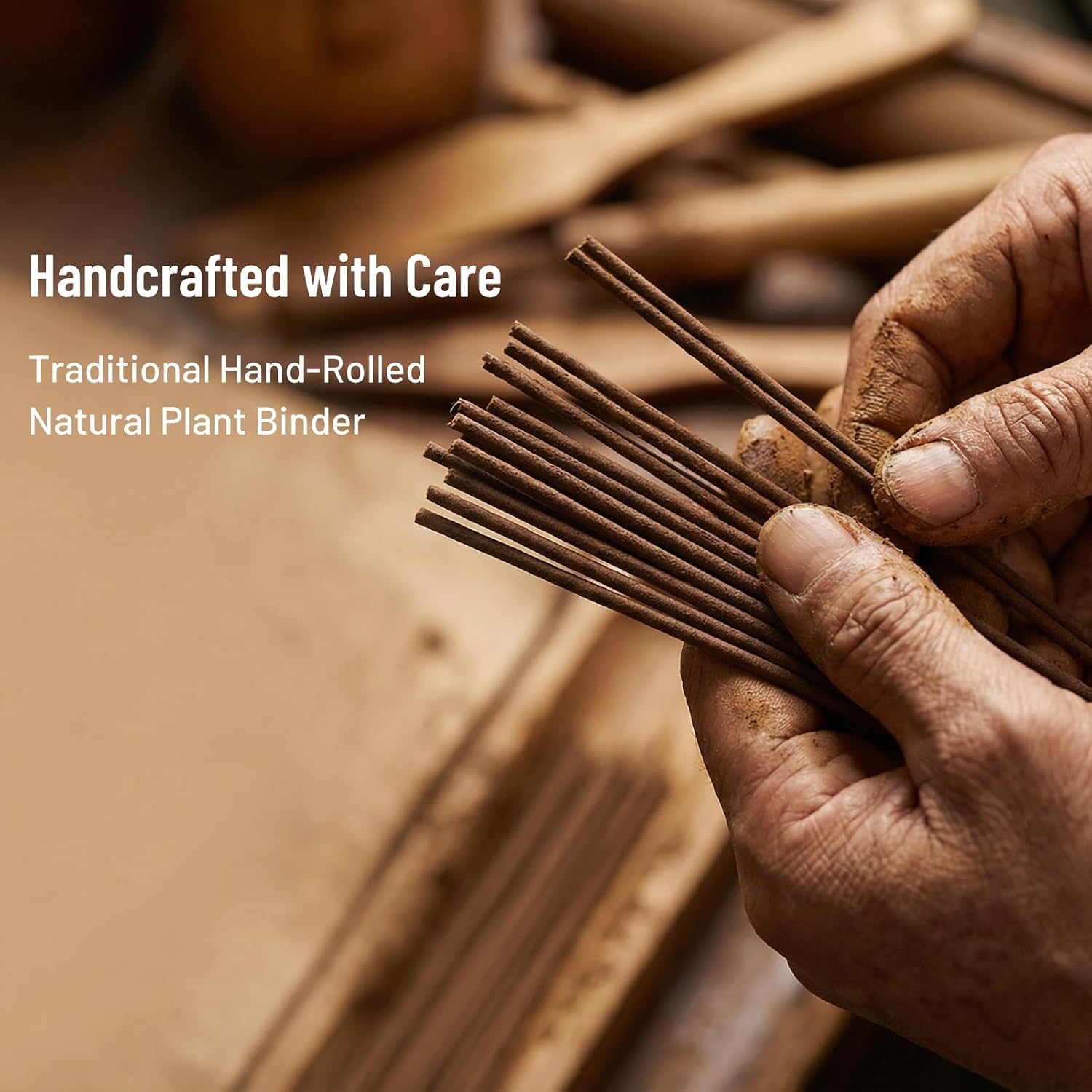Mugwort Incense Sticks with Agarwood & Sandalwood — 20 Hand-Rolled Sticks, 30 Min Long Burn, Low Smoke Natural Herbal Incense for Meditation & House Cleansing, Sage Smudge Alternative