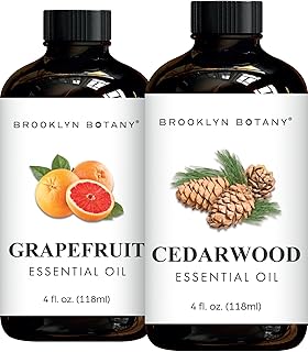 Brooklyn Botany Grapefruit & Cedarwood Essential Oils – 4 Fl Oz (Pack of 2) – 100% Pure & Natural – Refreshing & Grounding Aromatherapy Blend