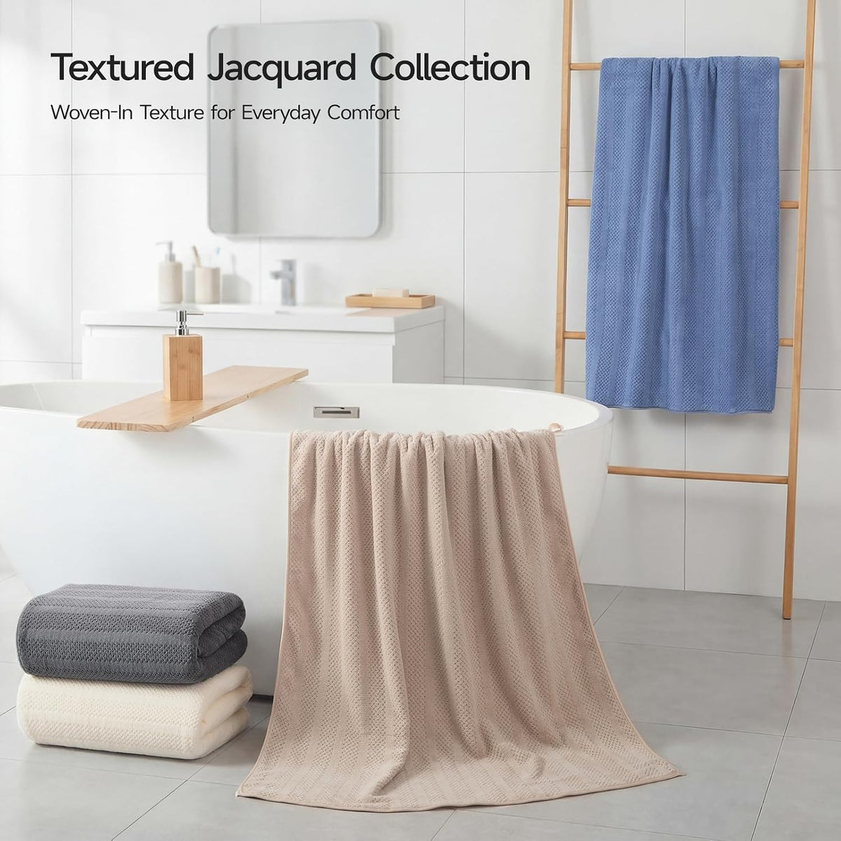 ecolook Microfiber Bath Towels Set of 4, 31 x 63 Inch Extra Large Bath Towel Set, Super Soft &amp; Highly Absorbent, Quick Dry Lightweight Towels for Bathroom, Gym, Spa, Pool &amp; Travel, Multicolor