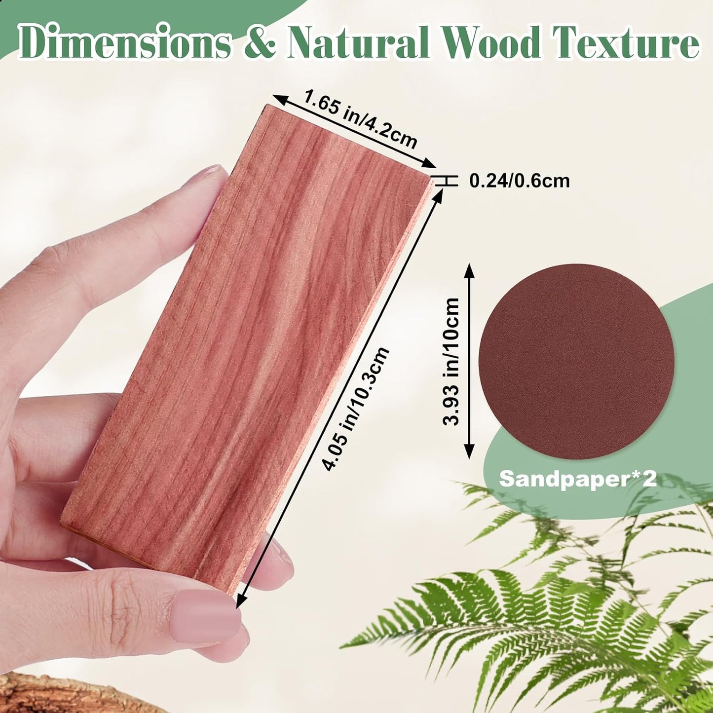 ESRICH Cedar Blocks for Clothes Storage, 60 Pack 100% Natura Cedars Wood for Closets,Cedars Planks with Sandpaper,Cedar Chips for Closets and Drawers