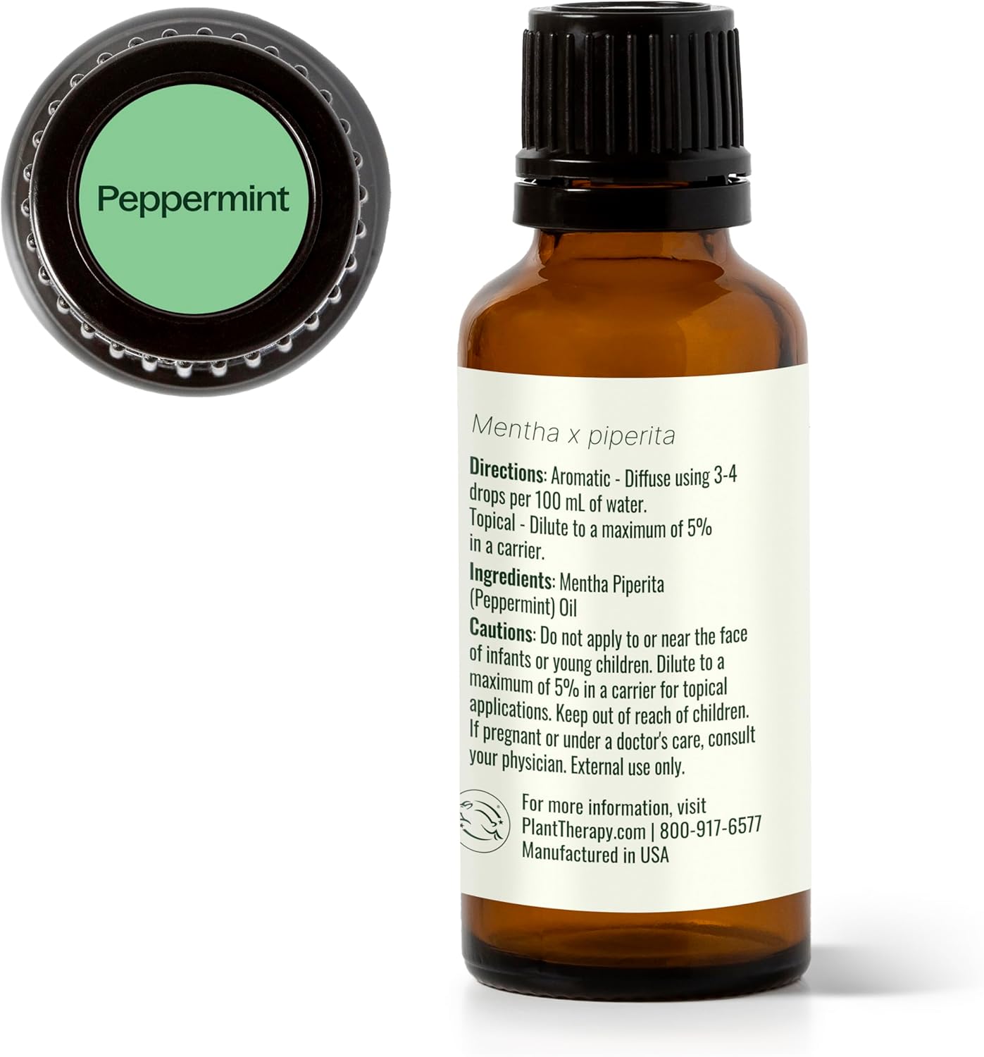 Plant Therapy Peppermint Essential Oil 30 mL (1 oz) 100% Pure, Undiluted, Natural Aromatherapy for Diffuser & Topical Use, Relaxation, Digestion, Respiratory, & Massage, Peppermint Oil for Skin & Hair