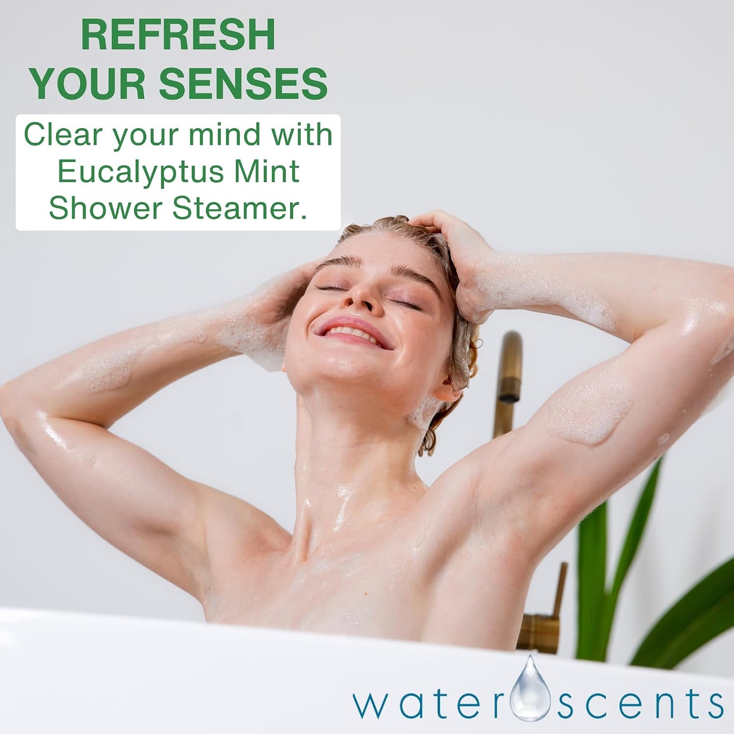 Eucalyptus Shower Steamer Mist – Aromatherapy Flower Fizzy with Spearmint Essential Oils – Vegan, Natural, & Handmade in USA | 6-Packs