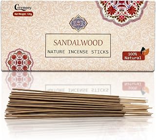 Sandalwood Incense Stick 120 Sticks,Charcoal Free, All Natural, Non Toxic, Meditation & Stress Relief120g Full Sized