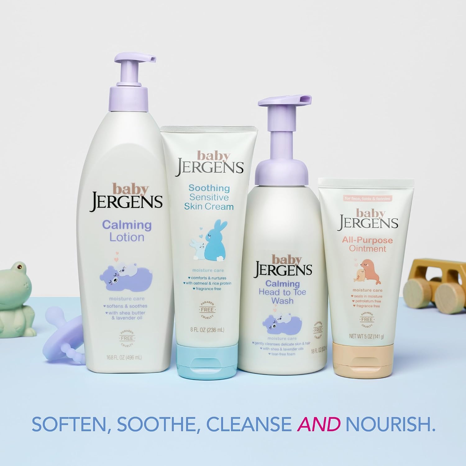 Jergens Baby Calming Head to Toe Foaming Wash, Baby Shampoo and Body Wash, Baby Shampoo Tear Free, Kids Foaming Body Wash, 18 Fl Oz
