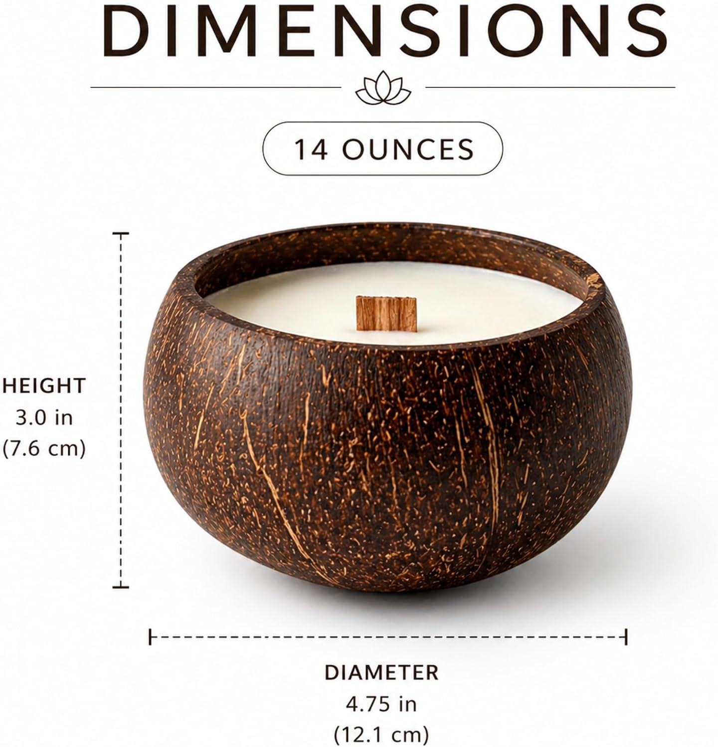 Coconut Soy Candle in Natural Coconut Bowl Wooden Wick – AURA by DG (Norway Forest)