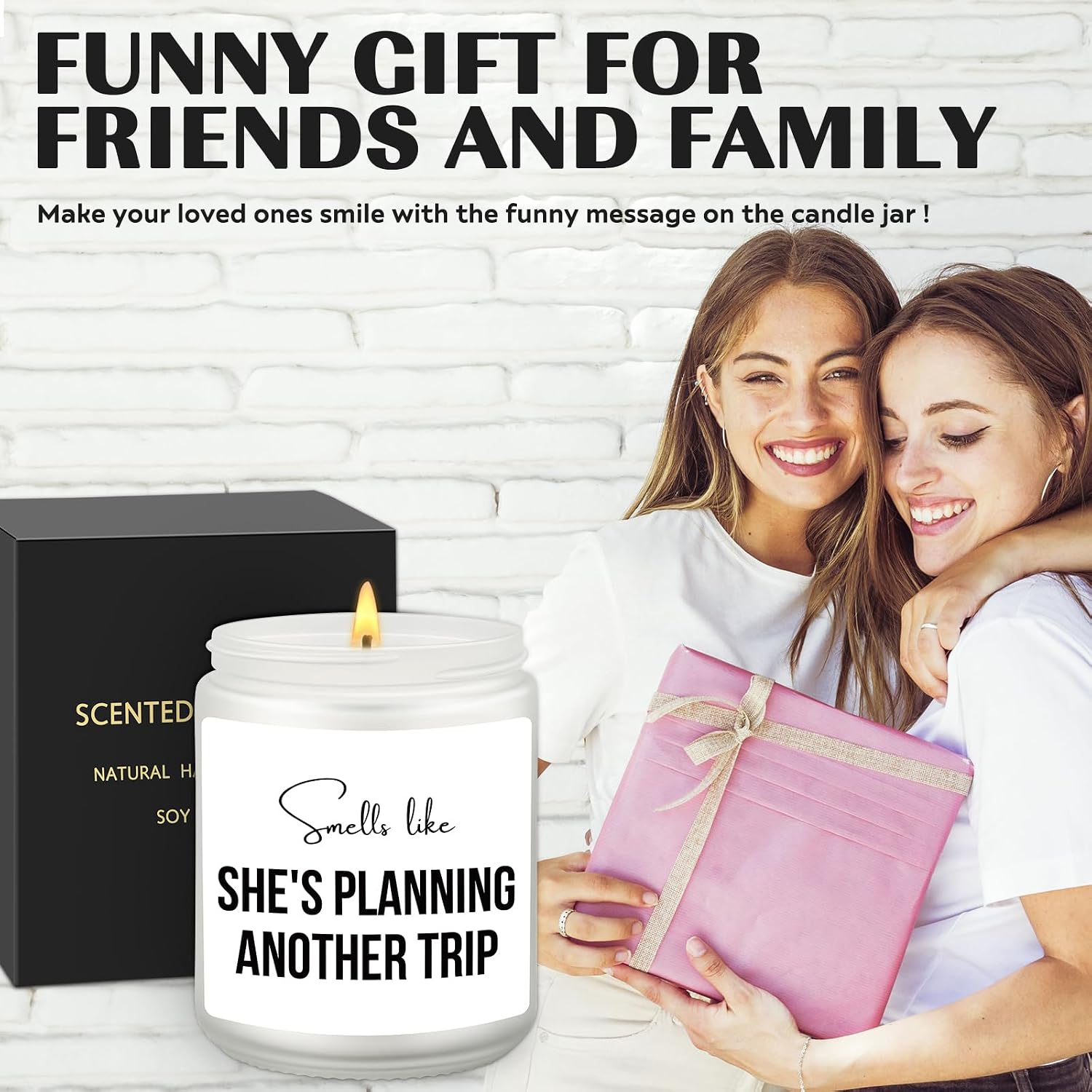 Smells Like She's Planning Another Vacation Candle, Traveler Gifts, Spring Summer Vacation Gift for Her, Present for Traveler Friend, World-Traveler Gifts, Funny Wanderlust Gift, Family Trip Present