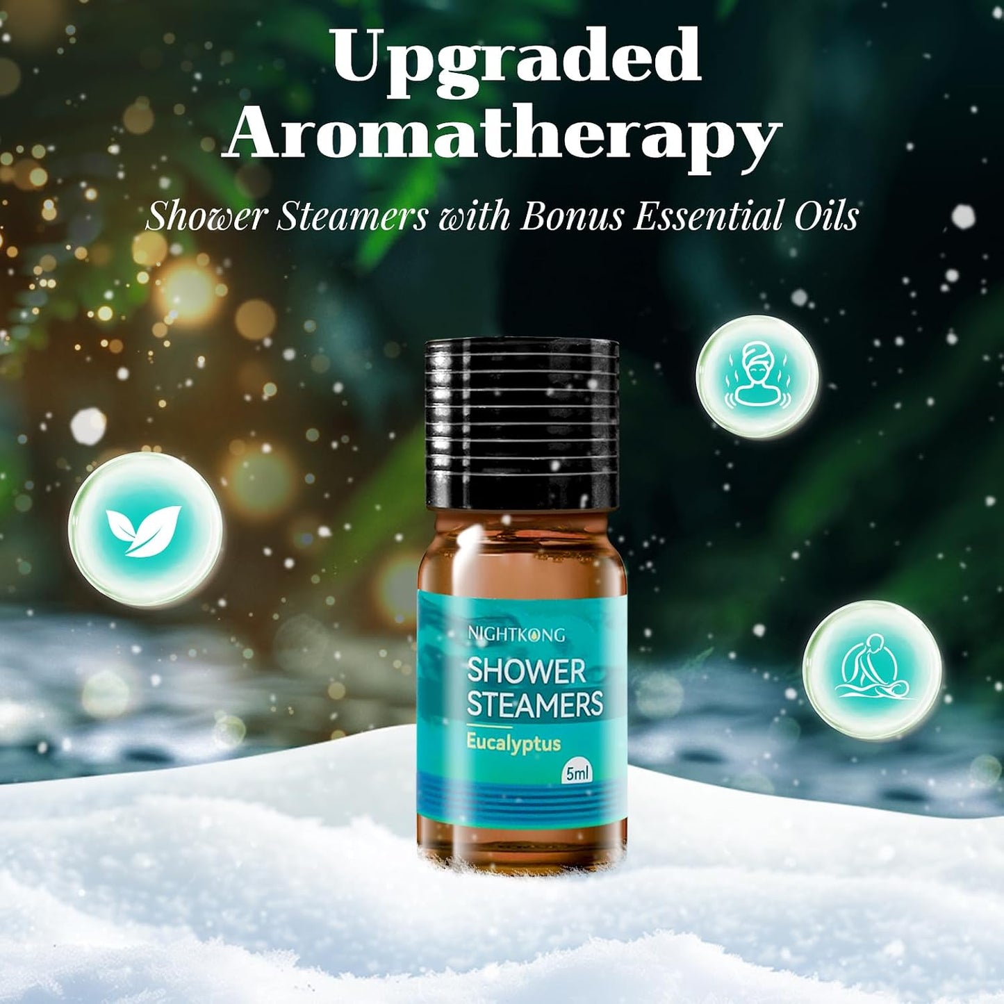 Shower Steamers Aromatherapy 8 Packs with 5ml Essential Oil, Eucalyptus for Shower, Birthday Gifts for Men, Father Day Gift for Dad from Daughter, Eucalyptus & Mint for Nasal Congestion, Stress Relief