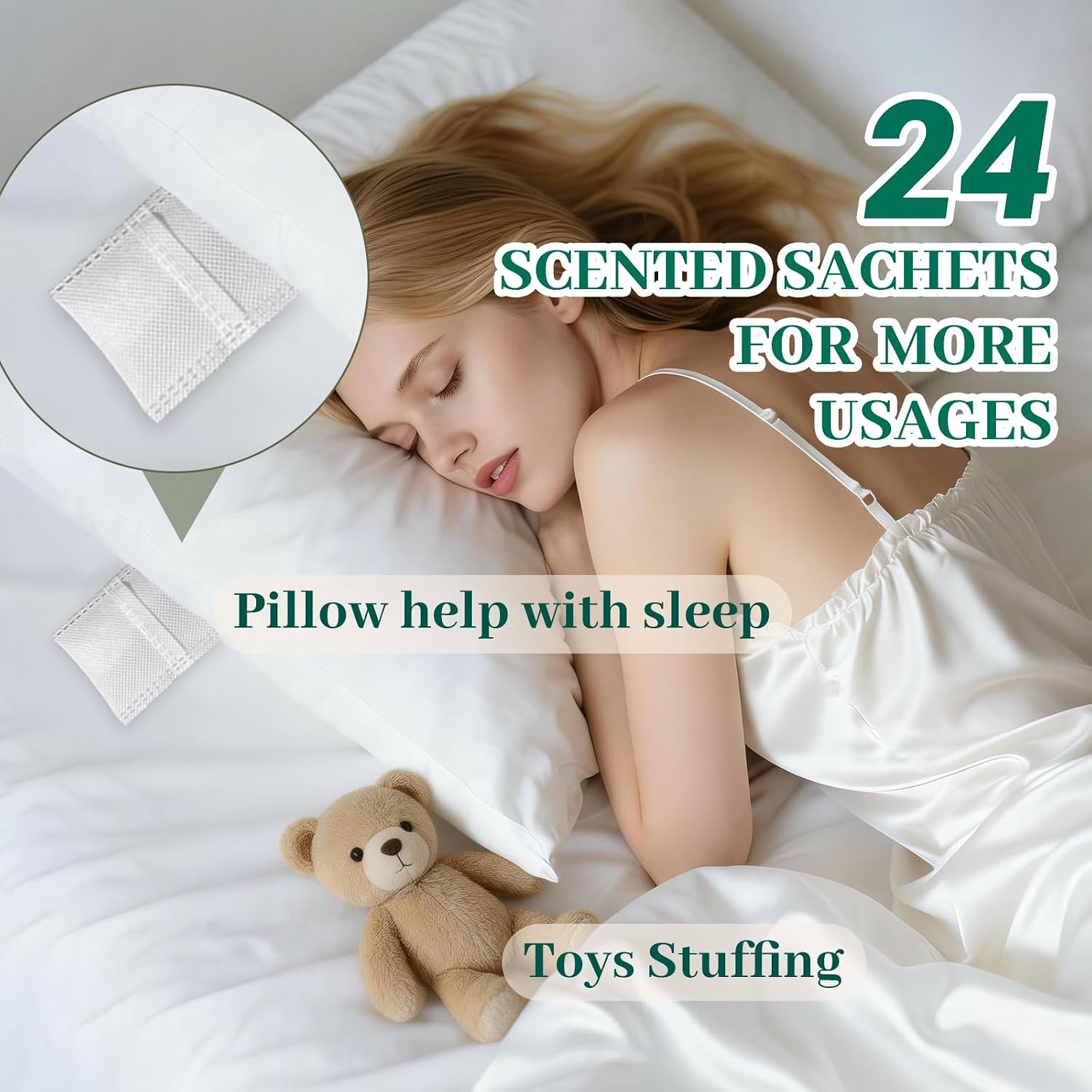 24 Pack Eucalyptus Sachet Bags for Drawers and Closets, Scented Sachets with 10 Hanging Bags Home Fragrance Refreshing Drawer Freshener, Shoes, Cars, Rest Room Deodorizer