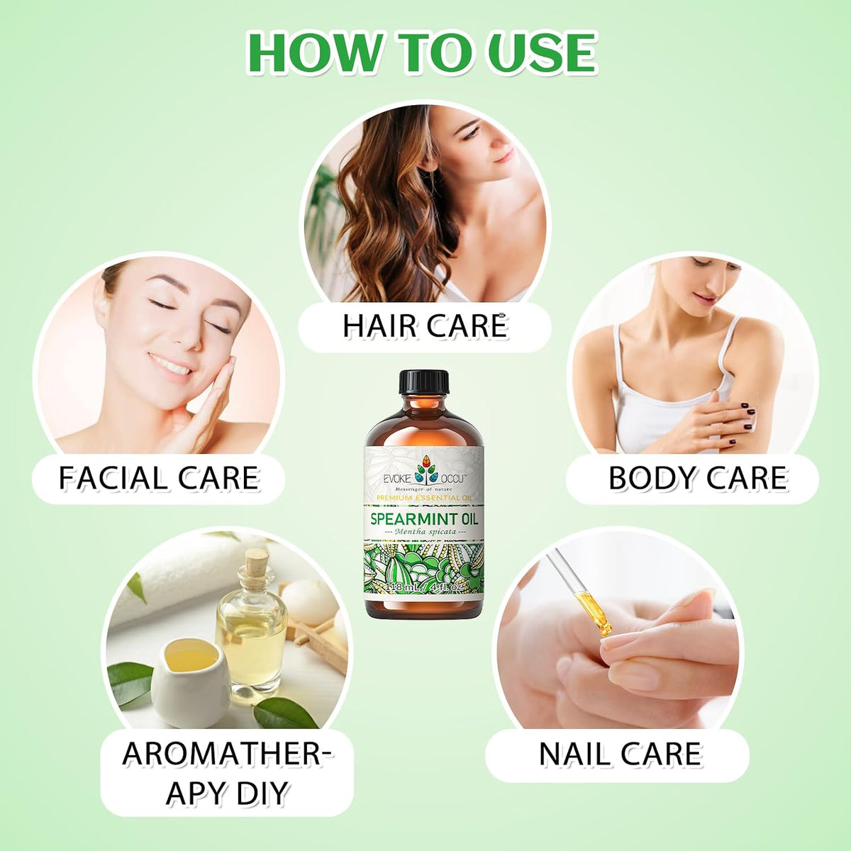 EVOKE OCCU Spearmint Oil for Face, Hair &amp; Scalp Care