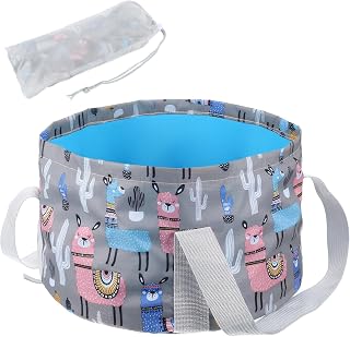 Foldable Bucket for Soaking Feet - Portable Foldable Foot Bath Tub Spa Basin for Travel, Home Pedicure & Outdoor Camping (Grey)