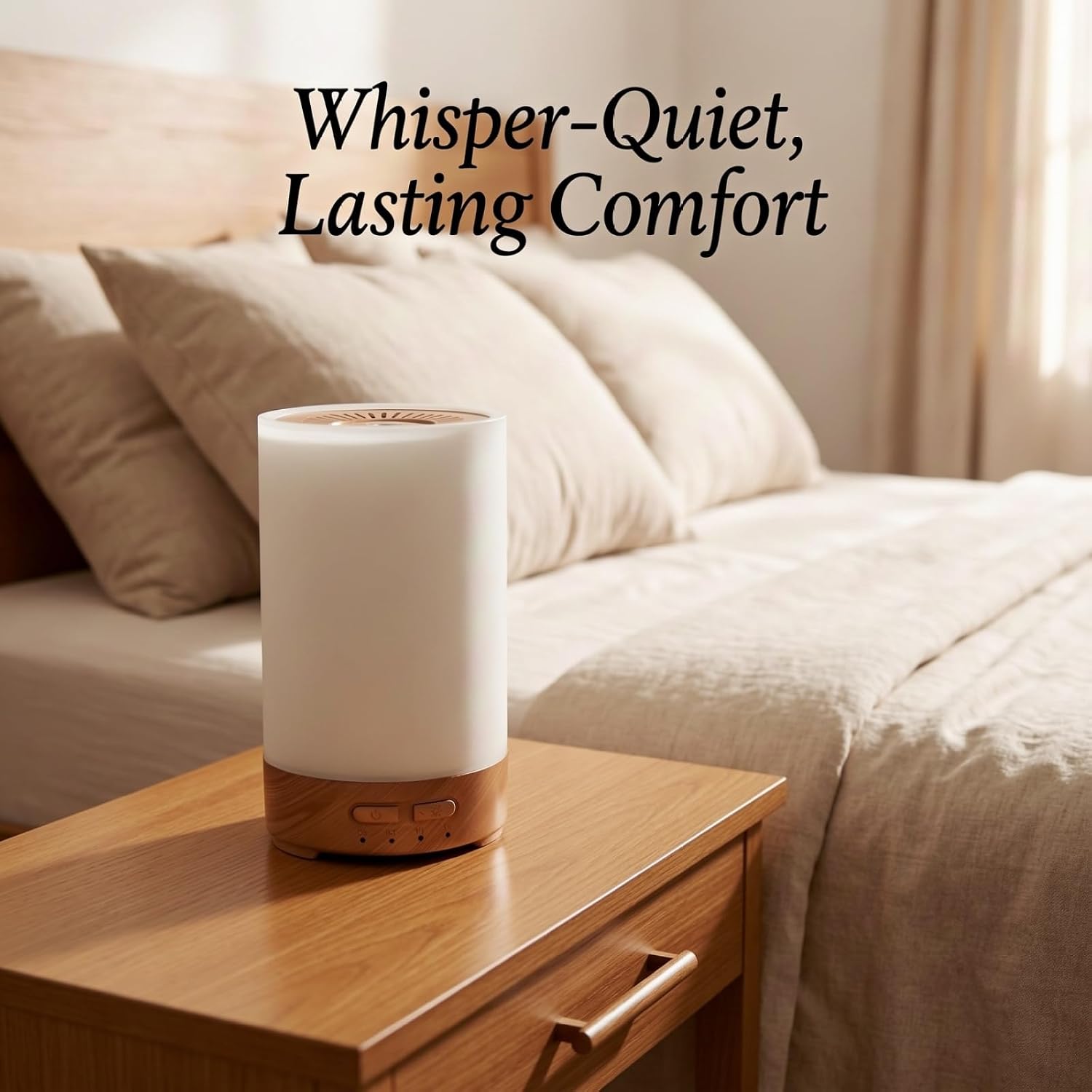 Wood Grain Essential Oil Diffuser, 5.07 oz / 150 ml Ultrasonic Aroma Diffuser, Mini USB Humidifier with 7-Color Lights, Adjustable Mist Mode, Quiet Air Humidifier for Bedroom, Home, Office