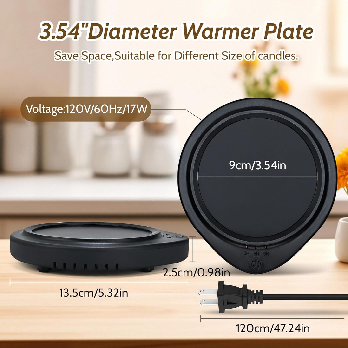 Candle Warmer with Timer, Coffee Mug Warmers for Large Jar,Safely Releases Scents Without a Flame, Melt The Candle Quickly, Enjoy Your Warm Coffee Tea. Gifts for Festival Birthday Women Men Mom Dad
