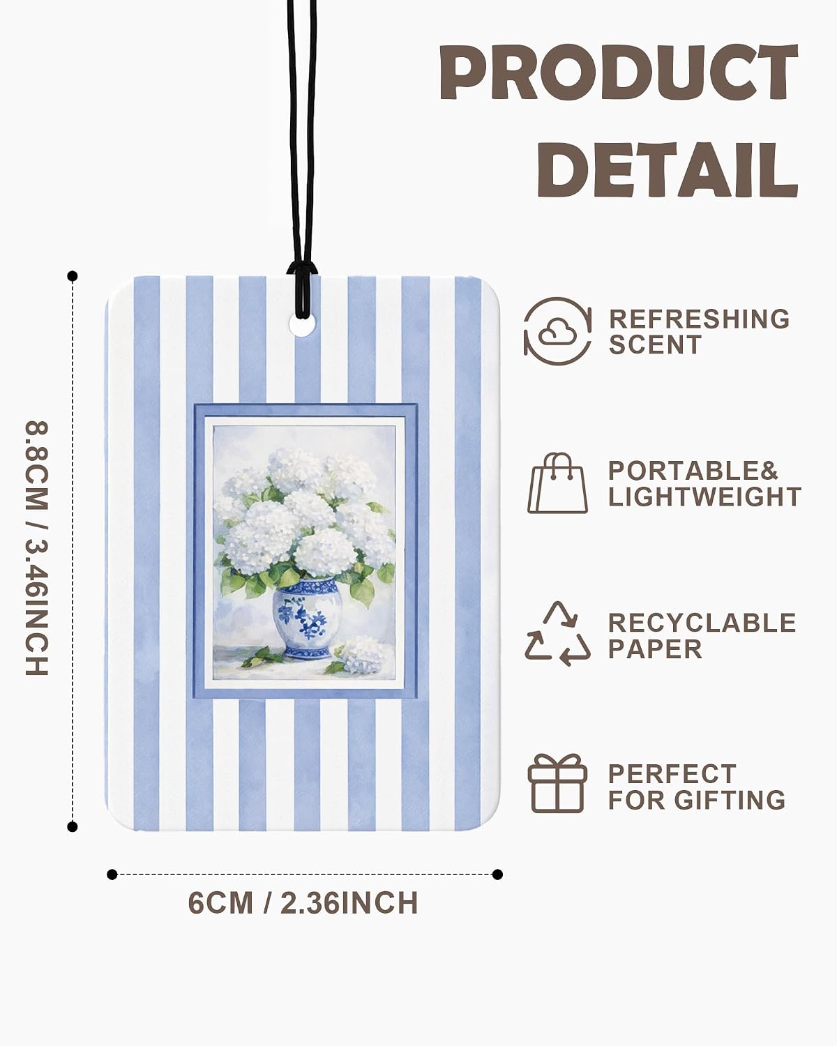 Blue Coastal Christian Car Air Freshener 4 Pcs, East Coast Seafish Hydrangea Religious Bible Verse Hanging Air Freshener for Cars Closet Drawer Books, Christian Beachy Car Accessories for Women