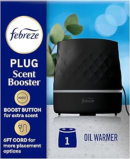 Febreze Plug Scent Booster in Black, Continuous Scent Device Oil Diffuser, Compatible with Febreze Air Freshener Plug in Refills - Refills not Included
