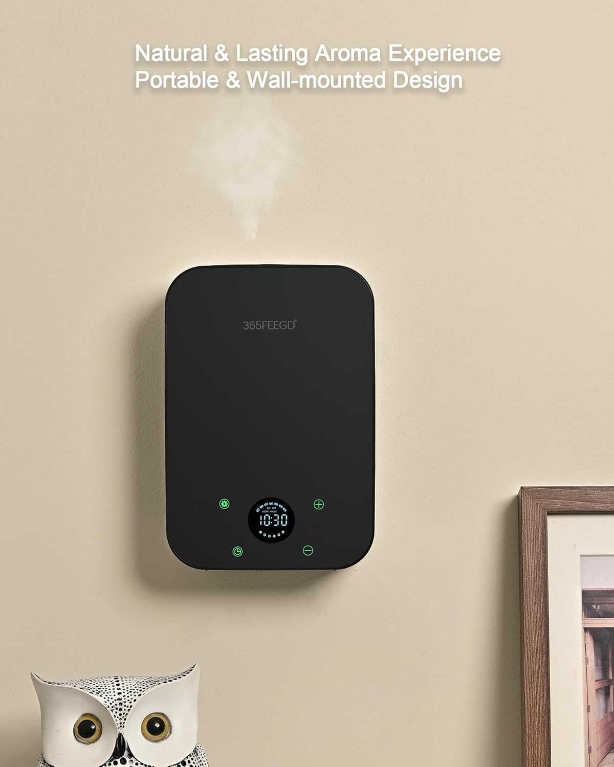 Waterless Oil Diffuser - Pure Essential Oil Diffuser with App Control - 150ml/1700 Sq.Ft. Coverage for Effective Aromatherapy in Home/Office/Hotel (Black)