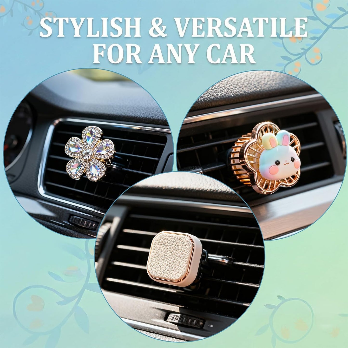 100 PCS Car Air Freshener Refill Felt Pads White Unscented Essential Oil Perfumes Refill Pads Car Air Fresheners Clip Cars Diffuser Airs Fresheners Replacement Pad for Custom Fragrance Cars Use(17 mm)