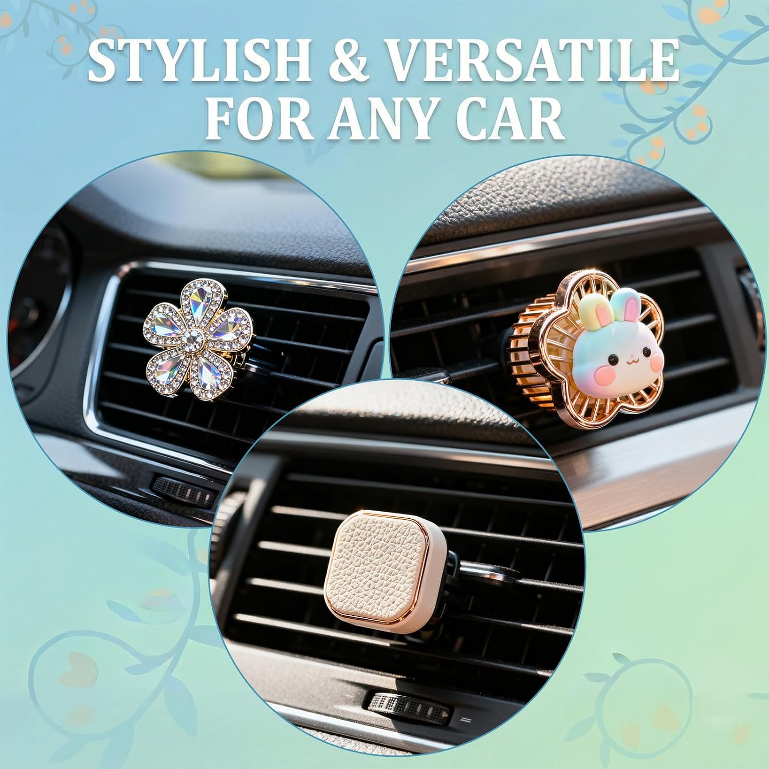100 PCS Car Air Freshener Refill Felt Pads White Unscented Essential Oil Perfumes Refill Pads Car Air Fresheners Clip Cars Diffuser Airs Fresheners Replacement Pad for Custom Fragrance Cars Use(17 mm)