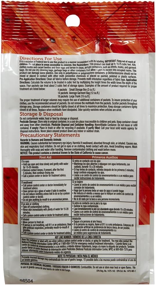 Moth-Tek Cedar Scent Moth Packets, 6-oz.