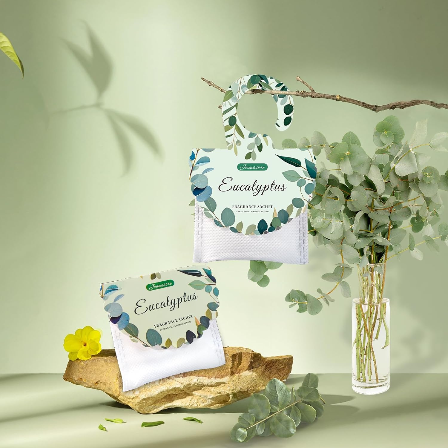 15 Packs Eucalyptus Scented Sachets Bag for Drawers and Closets, Home Fragrance Sachet, Long-Lasting Hanging Closet Deodorizer Smell Goods for House