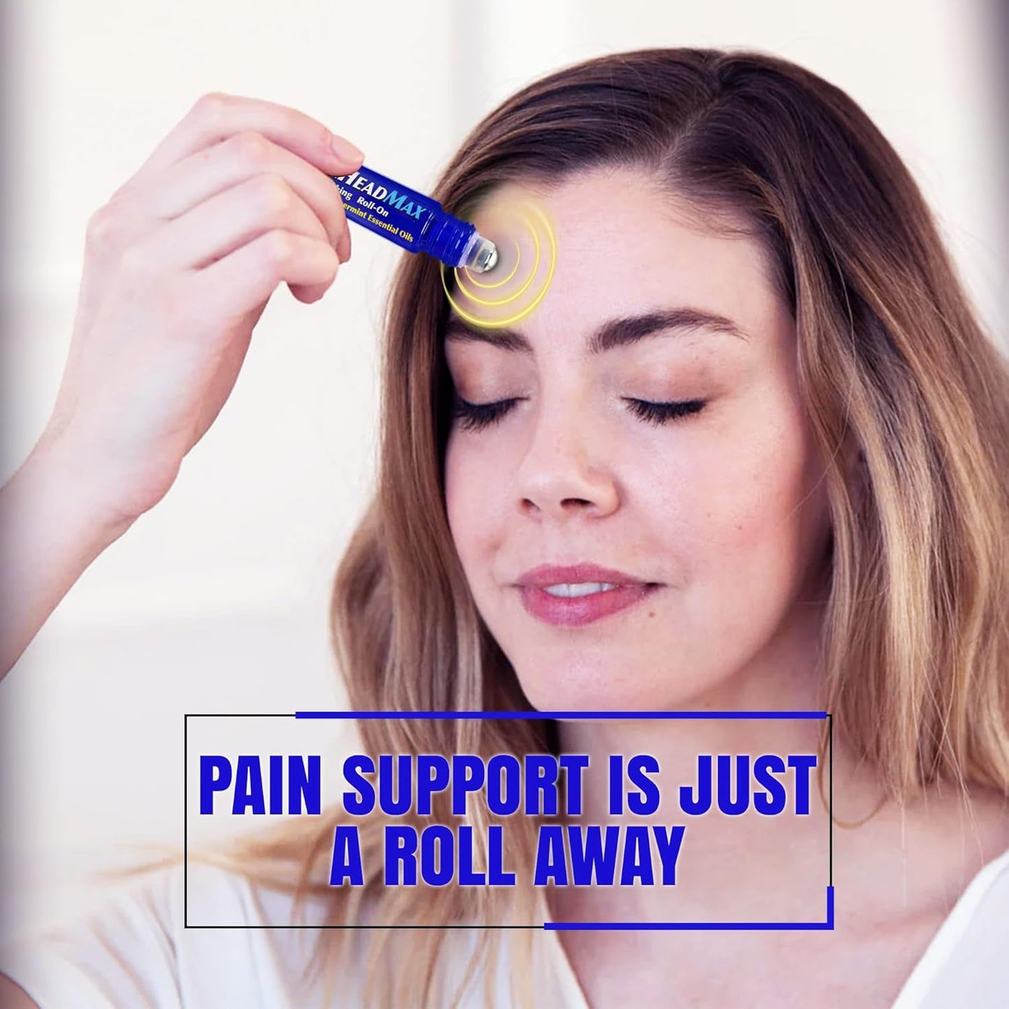 CoolHead Max Roll On, Natural Peppermint Essential Oil Migraine Roll On, Headache Support Essential Oil Roller, Fast Cooling Comfort for Your Head, 6 Pack