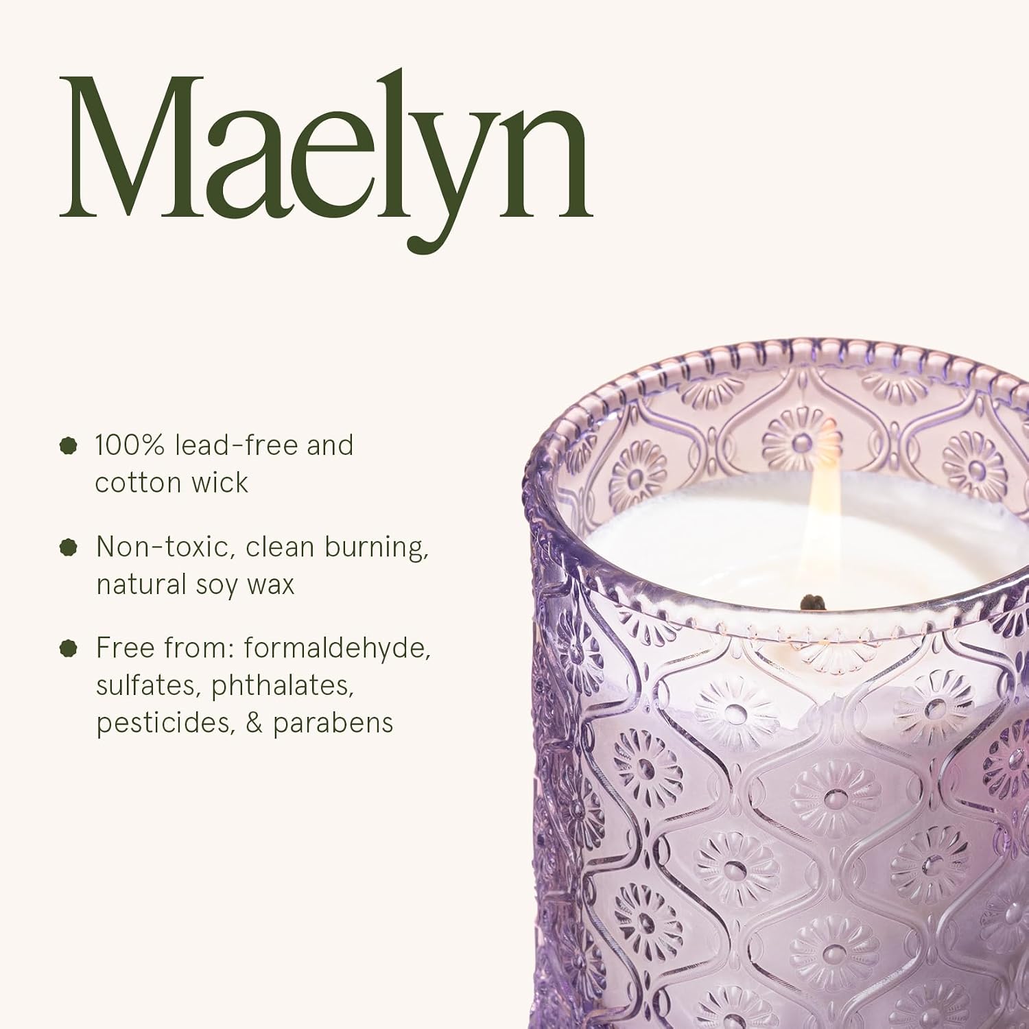 LA JOLIE MUSE Lavender Lilac Fresh Scented Candles for Home, Soy Wax 40 Hrs | Luxury Jar Candle, Clean Non Toxic, Gift for Women & Men, Relaxing Aromatherapy, Stress Relief, Decorative Purple Candles
