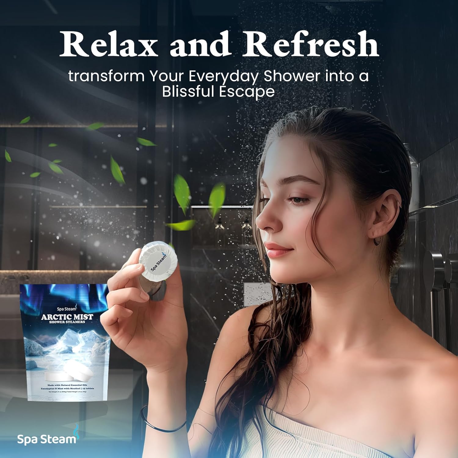 Shower Steamers Aromatherapy – Eucalyptus Mint & Menthol Shower Bombs with Essential Oils for Sinus Relief, Stress, Relaxation – Spa Gift Set for Women & Men – Natural Shower Tablets – 15-Pack