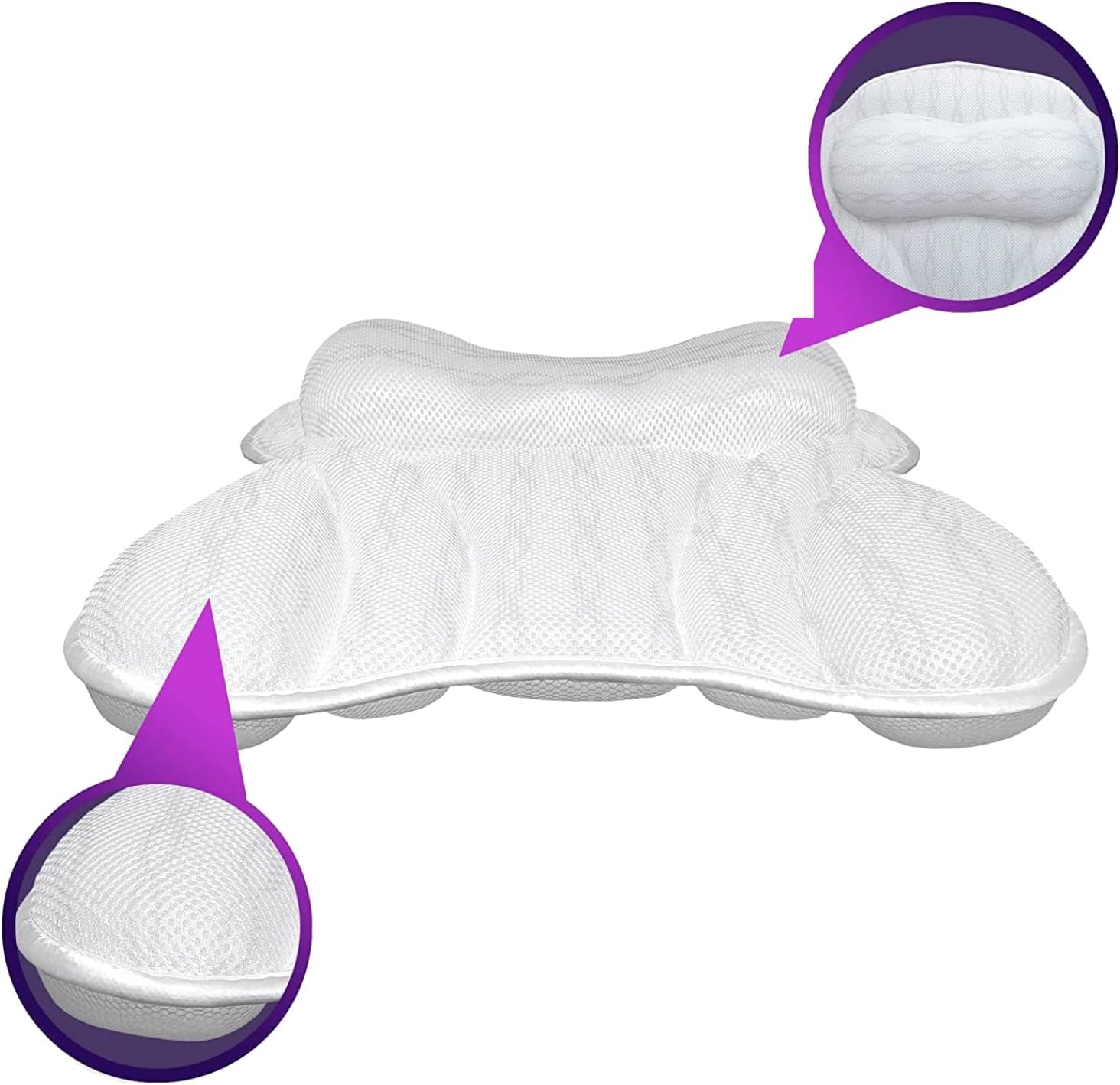 Luxury Ergonomic Bath Spa Tub Relax Pillow Cushion Headrest Neck Back Support