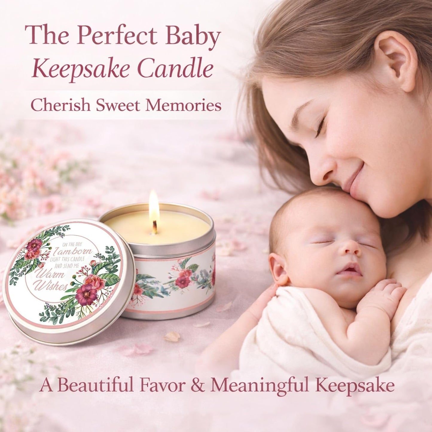 Majestic Zen Floral Scented Candles, Set of 9 for Baby Shower Party Favors and Gender Reveal Parties
