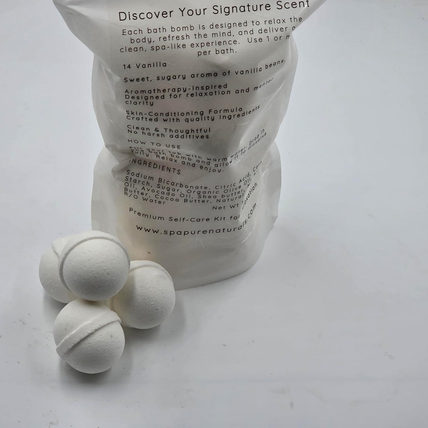 Spa Pure VANILLA Bath Bomb -14 Bath Bomb Fizzies - popular 1 oz gum drop shapped - ultra moisturizing with Shea, Mango & Cocoa Butter, makes a nice gift