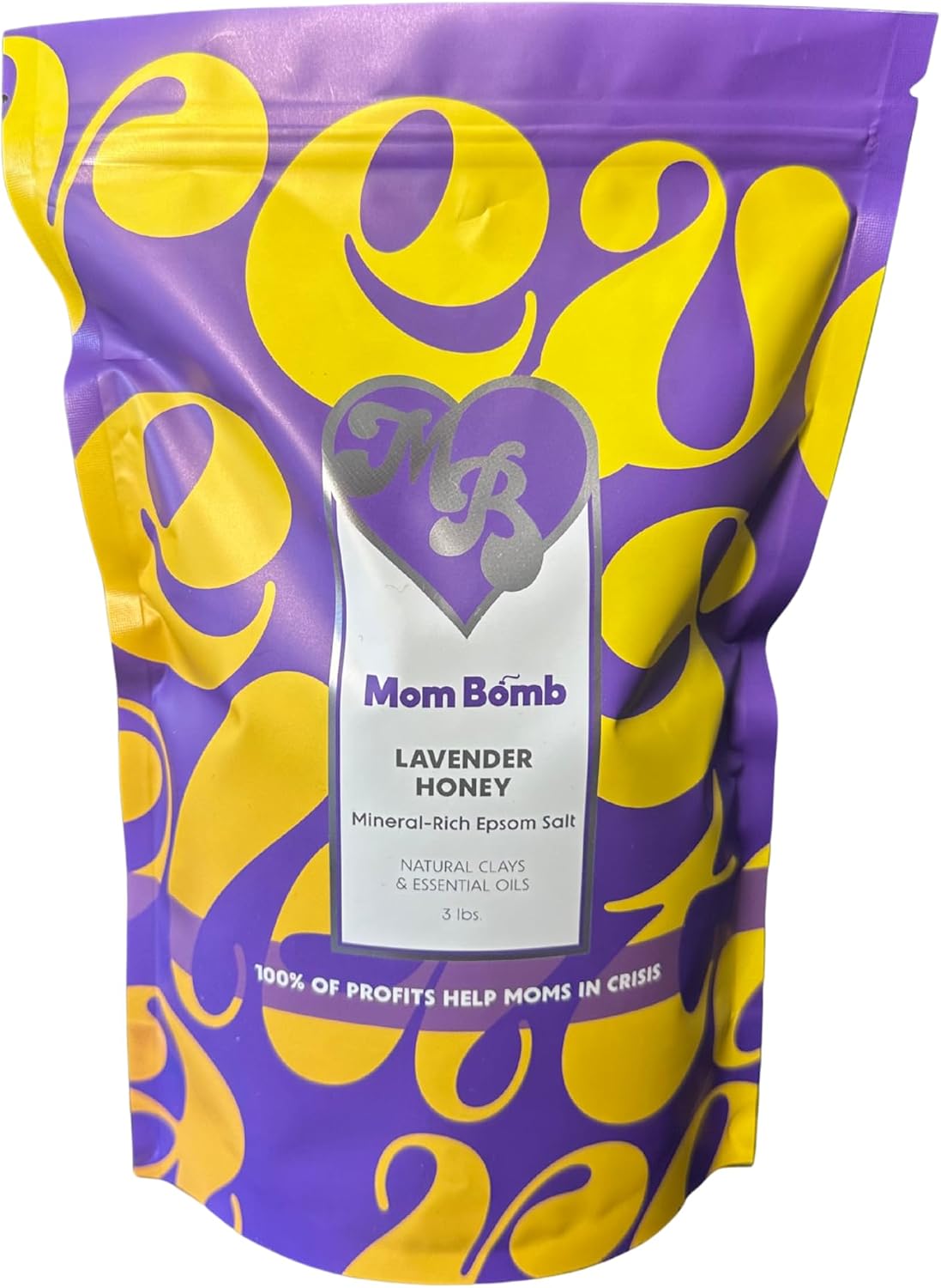 Mom Bomb Lavender Honey Epsom Salt Bath Soak – Natural Magnesium Salt with Essential Oils – Relaxing Aromatherapy for Stress Relief, Muscle & Foot Soak – Made in USA, 3 lbs