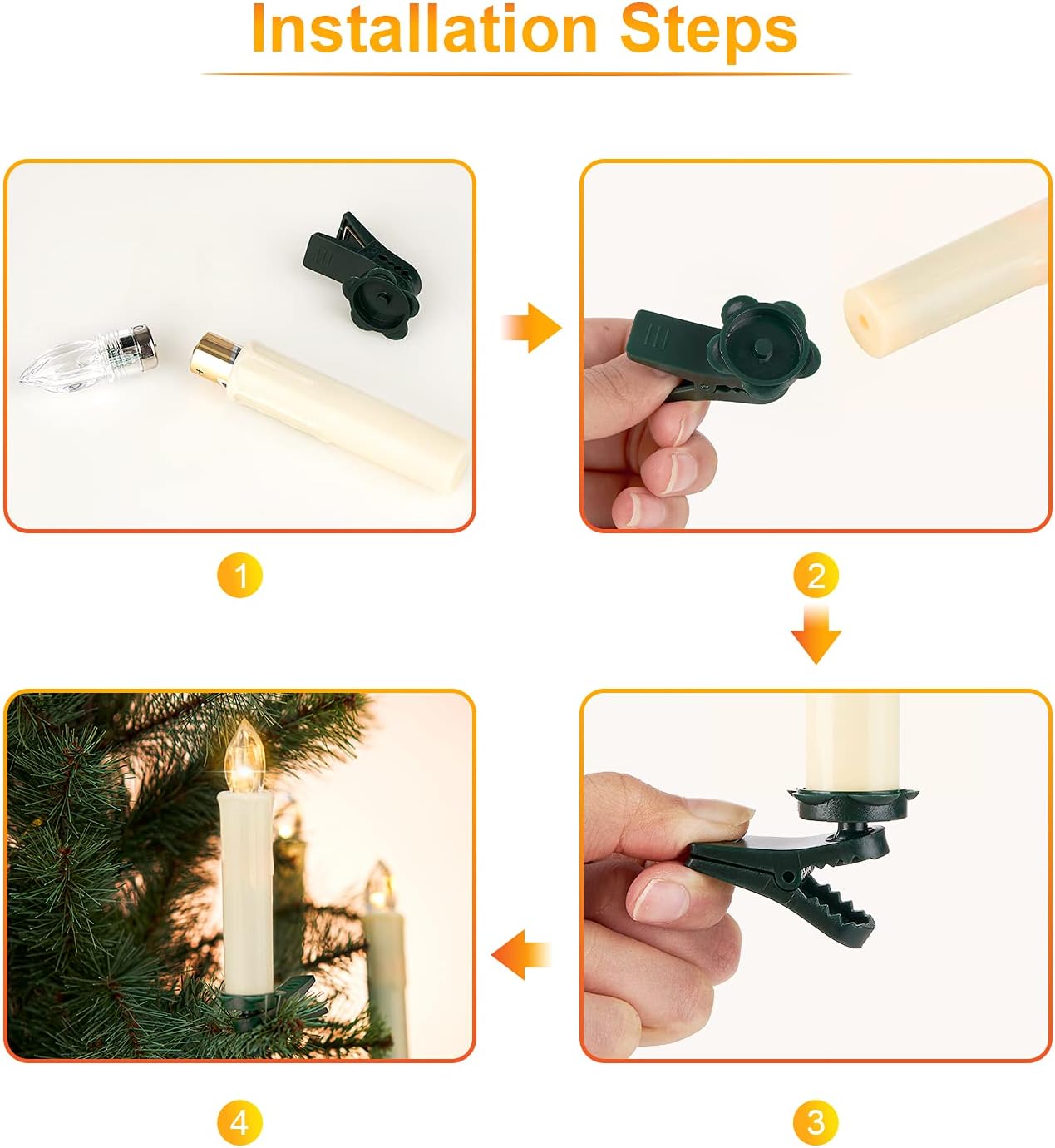 Daord 30 PCS Flameless LED Taper Candles Battery Operated Christmas Tree Candle Lights Electric Fake Candles with Remote Timer Perfect for Holiday Home Garden Wedding Parties Decor (30 PCS,Ivory)