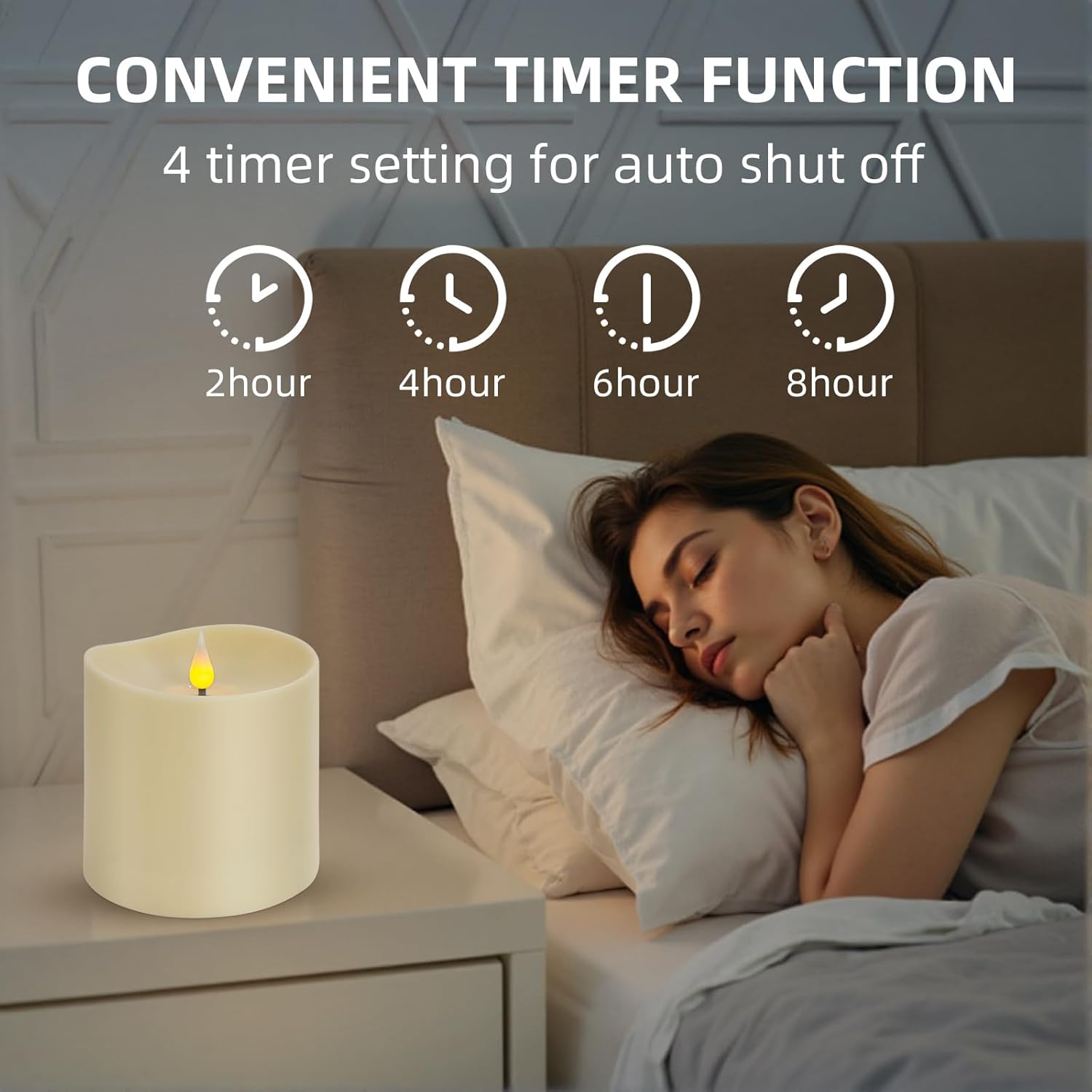 Set of 2 Flameless LED Candles with 2 Remotes, 4x4 Inch Battery Operated Plastic Pillar Candles, Realistic Flickering Flame, Timer & Dimming, Ivory – Safe & Elegant for Home and Events