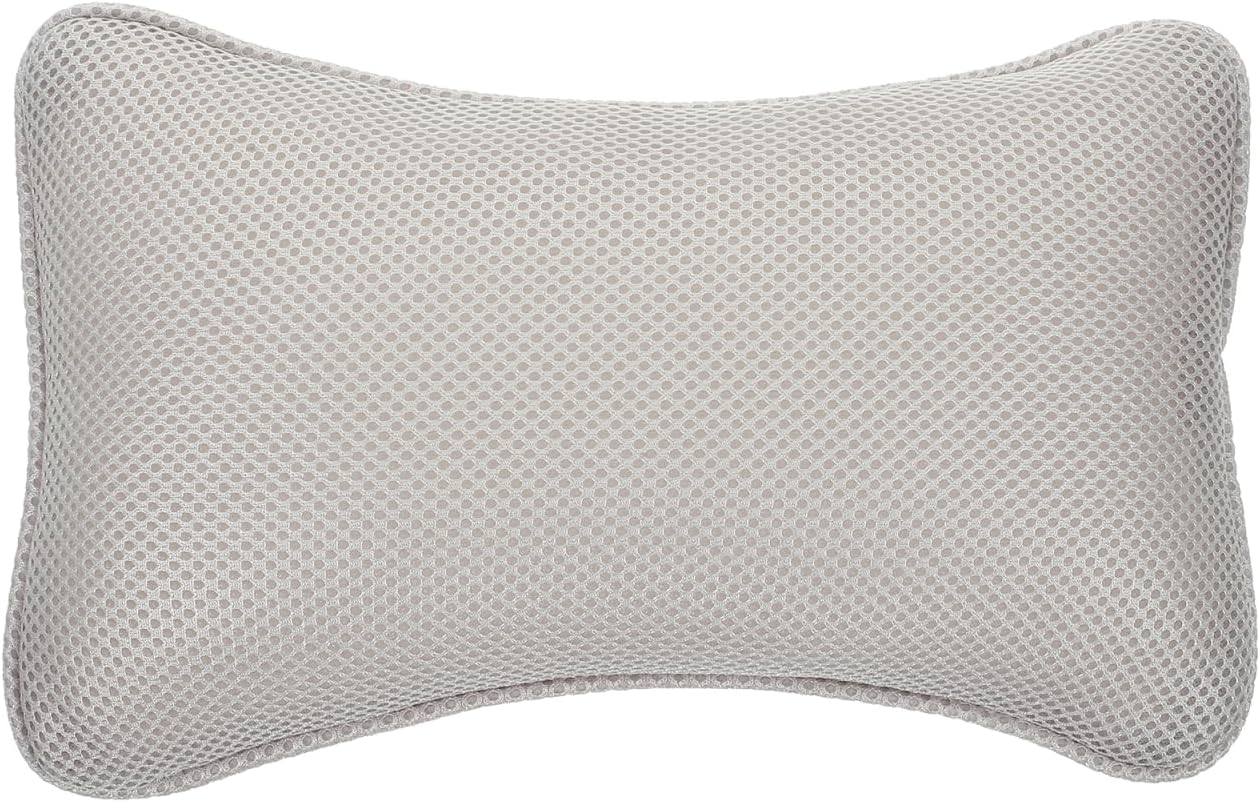 Ipetboom Bathtub Pillow for Head and Neck,3D Mesh Bath Cushion with Suction Cups, 11.4x7.5 in Non Slip Washable Spa Support for Tub Relaxing, Shower Room, Hotel and Home Soaking
