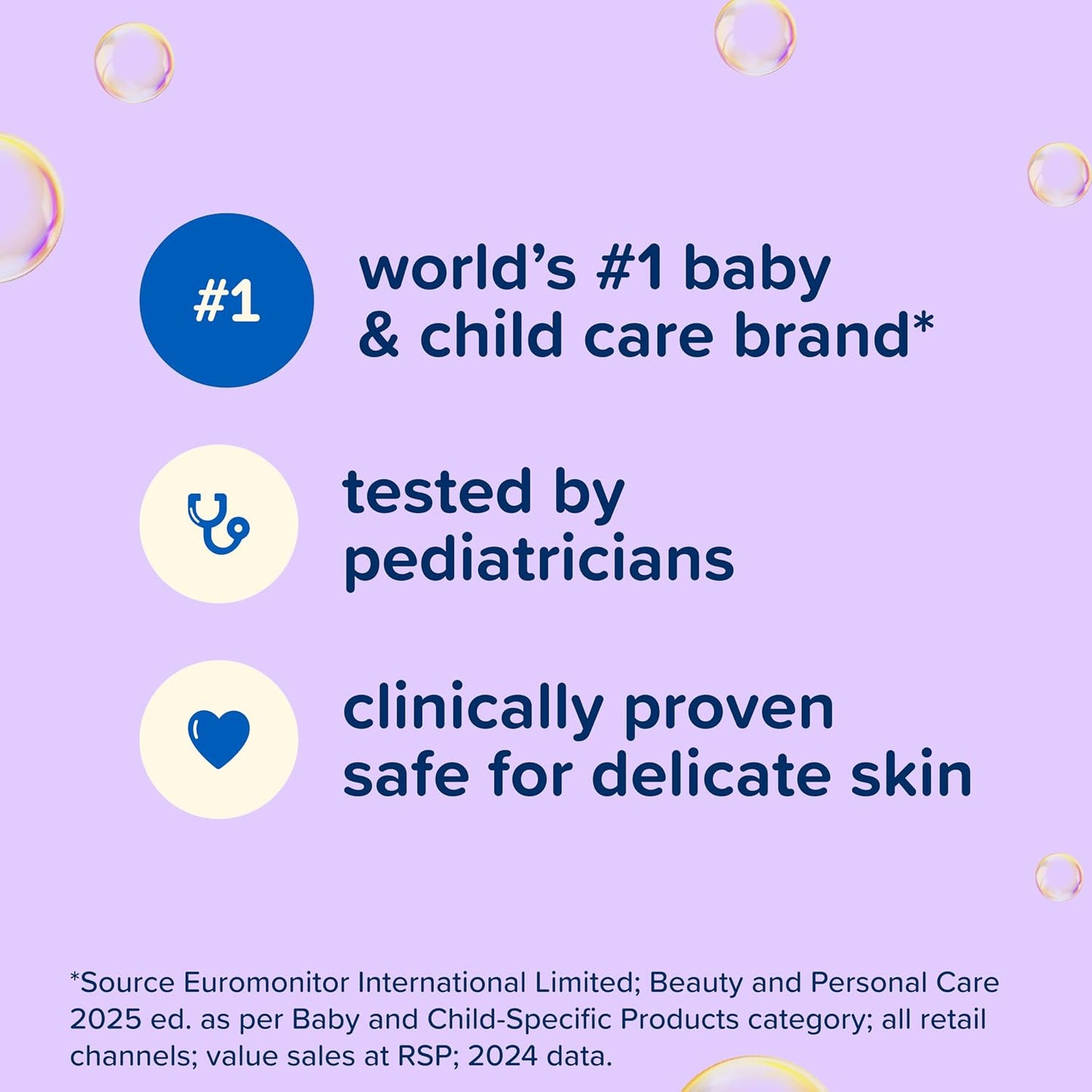 Johnson's Baby Bedtime Moisture Body Wash, Soothing NaturalCalm Aromas, Nighttime Bath Wash to Help Calm Baby Before Bed, Baby Wash, No added Parabens & Sulfates, 27.1 fl. oz