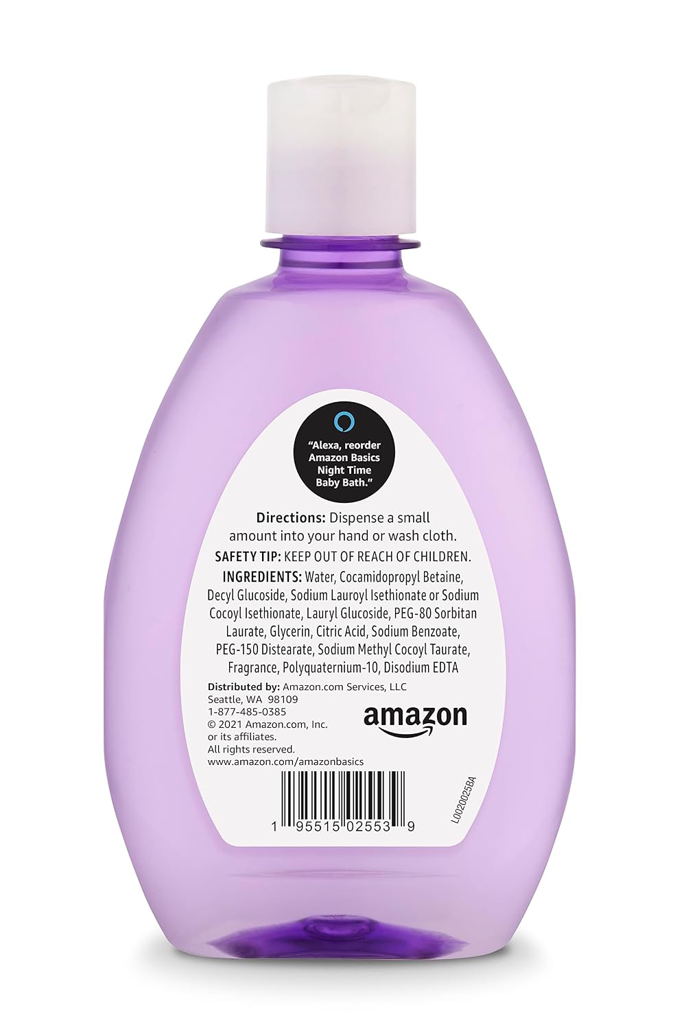 Amazon Basics Tear-Free Night-Time Baby Bath, Soothing, Lightly Scented, 13.6 Fl Oz, 1-Pack (Previously Solimo)
