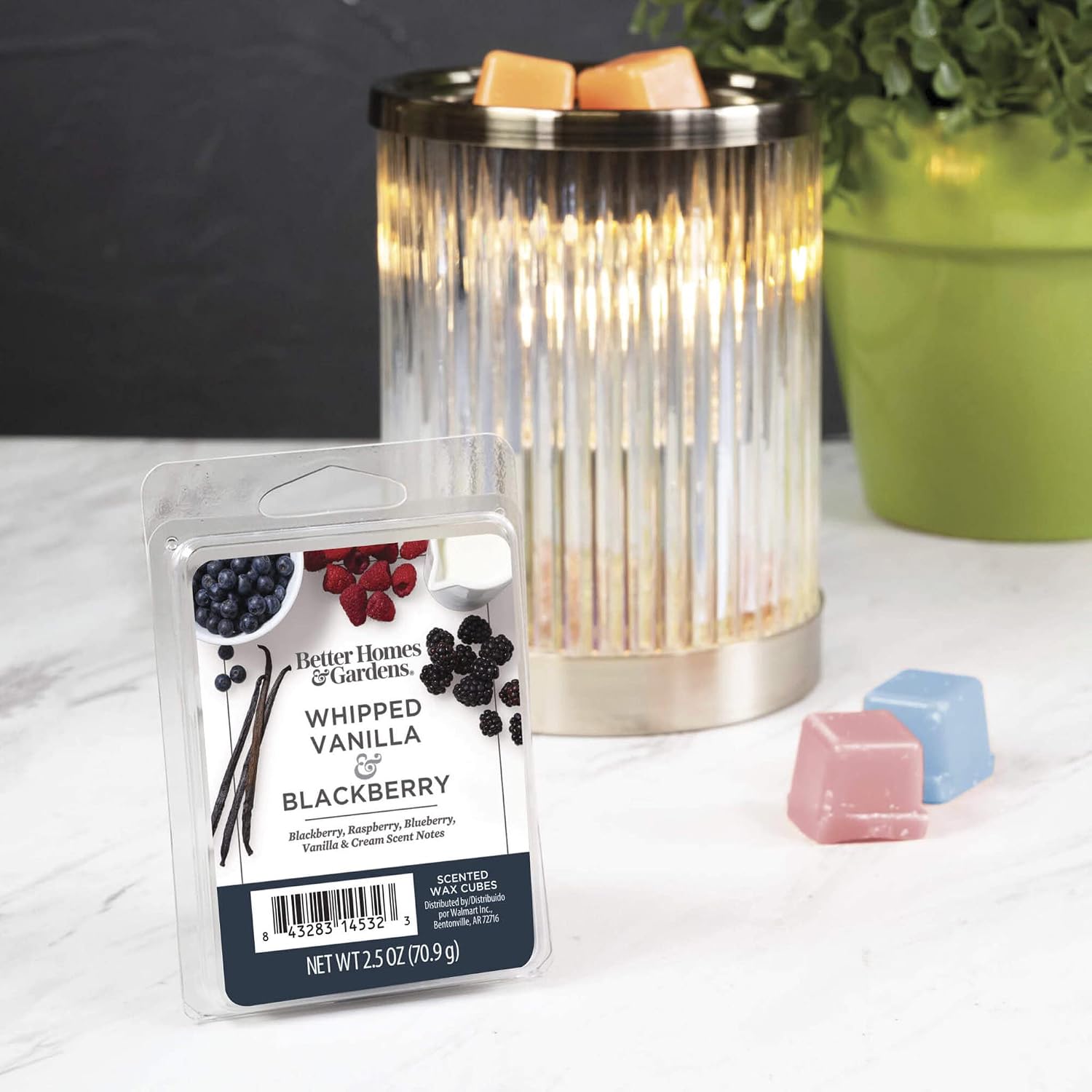 Better Homes and Gardens Scented Wax Cubes 2.5oz 2-Pack (Whipped Vanilla and BlackBerry)