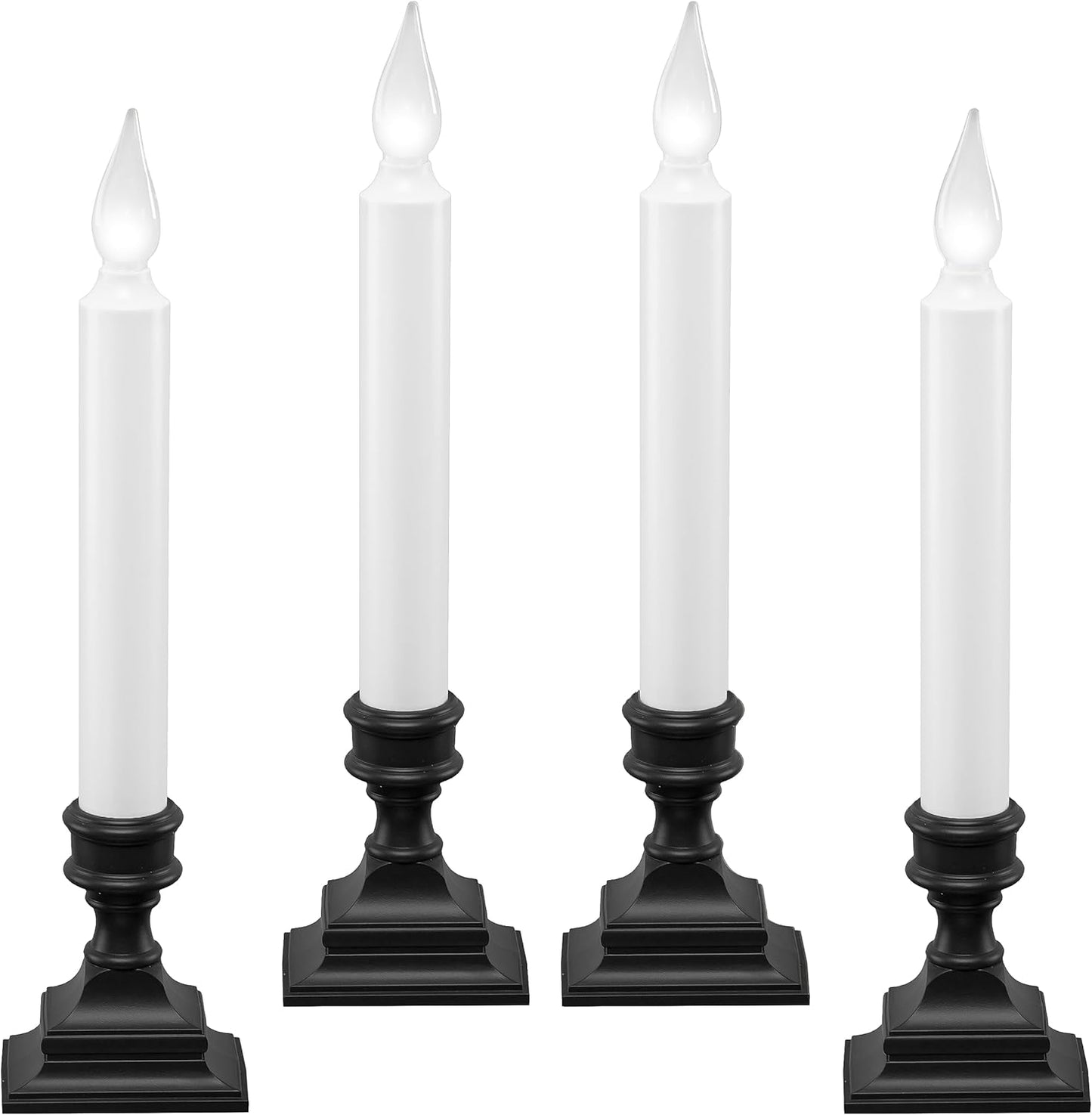 612 Vermont LED Battery Operated Window Candles with Timer, Bright Hot Spot, VT-1506A-4 (Pack of 4, Antique Bronze)