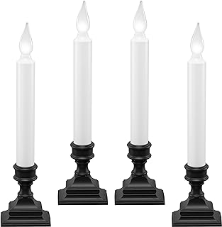612 Vermont LED Battery Operated Window Candles with Timer, Bright Hot Spot, VT-1506A-4 (Pack of 4, Antique Bronze)