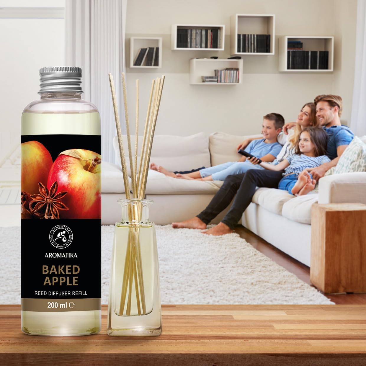 Baked Apple Refill Reed Diffuser 6.8 Fl Oz - Room Diffuser Refill - Home Fragrance - Room Freshener - Fresh and Long Lasting Fragrance
