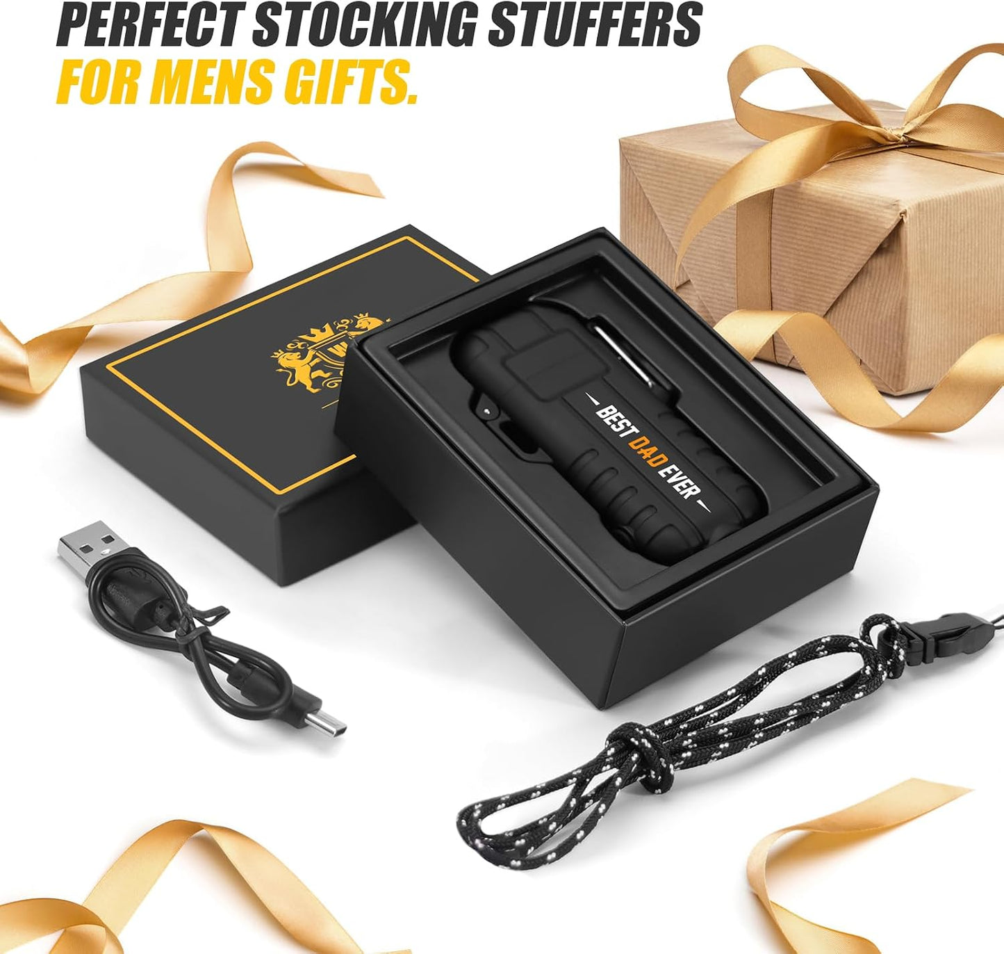 WEARXI Stocking Stuffers for Men, Electric Lighters Gifts for Men, Mens Gifts for Christmas Mens/Boyfriend, Fathers Day Dad Gifts for Him/Husband, Camping Essentials (Best Dad Ever Special Version)