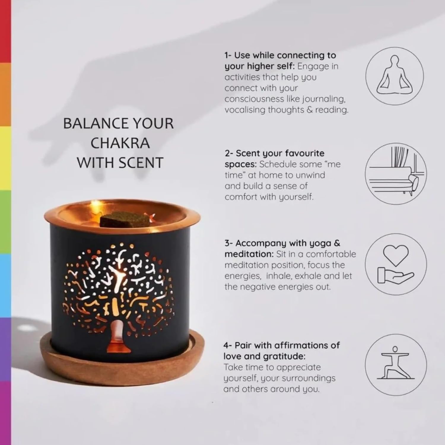 7 Chakra Incense Brick Super Set by Aromafume | 63 bricks & Tree of Life Exotic Burner | Smokeless Incense Set for Chakra Balance | Yoga & Meditation Gifts | Incense Kit for Plexus, Root Chakra & more