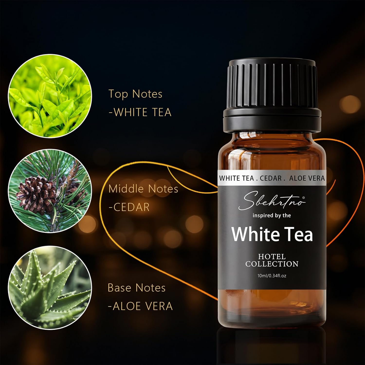 Hotel Collection Diffuser Oil – Inspired by The White Tea Hotel Scent Long-Lasting Home Fragrance for Diffusers & Machines (0.34 Fl Oz (Pack of 1))