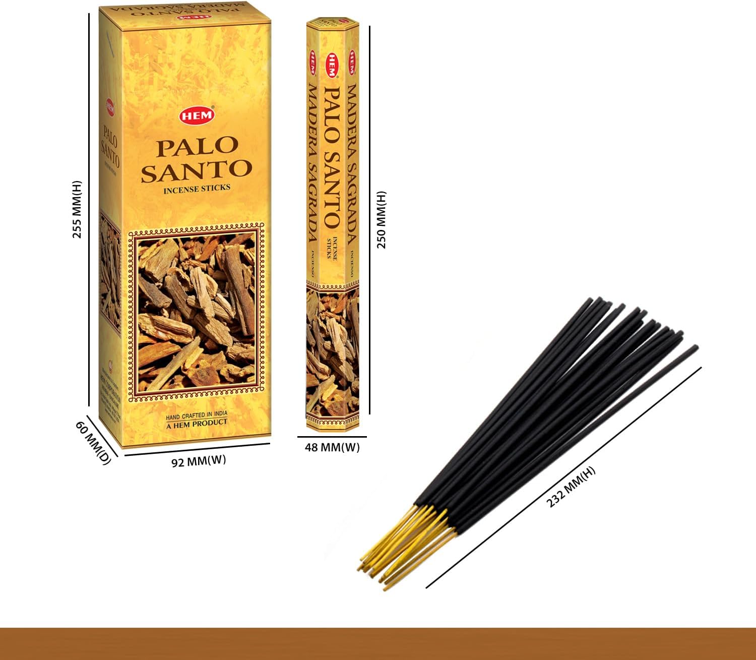 HEM Palo Santo Incense Sticks – (120 Sticks, 6 Boxes Inside) - 9 Inches Long,| Aromatherapy | Long-Lasting Relaxation & Meditation | Calming & Cleansing Incense for Home, Yoga & Spiritual Use. | Suitable for home fragrance and incense use.